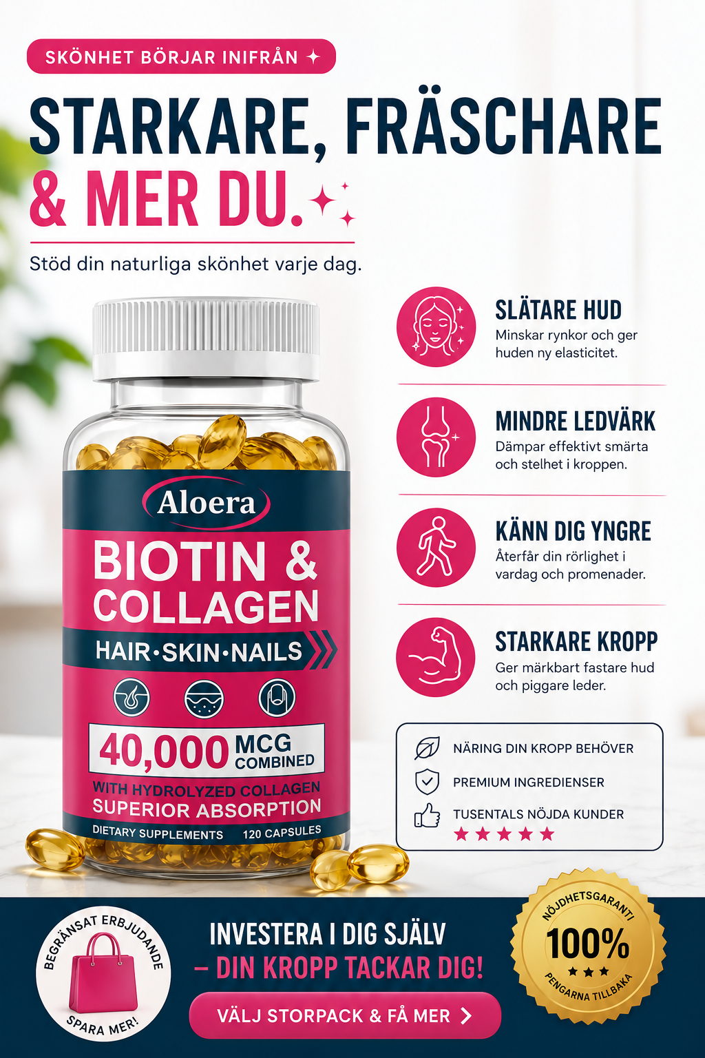 Aloera - Biotin & Kollagen Kapslar