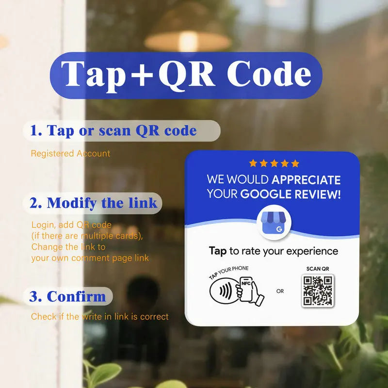Personlig Akryl QR-Skylt Med NFC För Sociala Medier