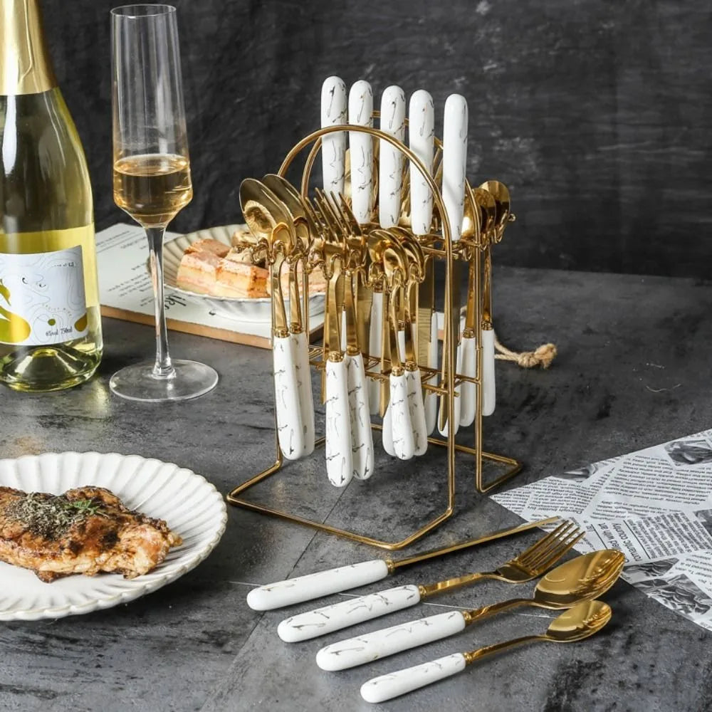 Elegant Bestickset 24 pack + 1 Bestickställ