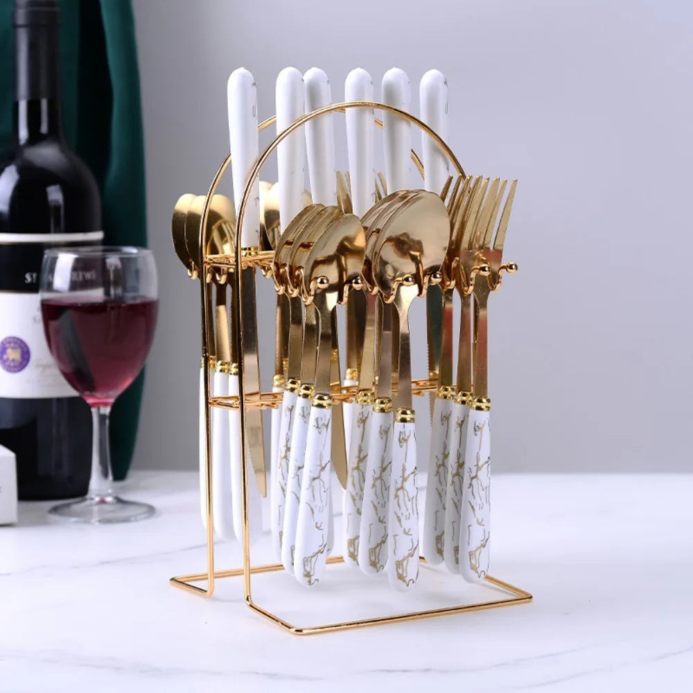 Elegant Bestickset 24 pack + 1 Bestickställ