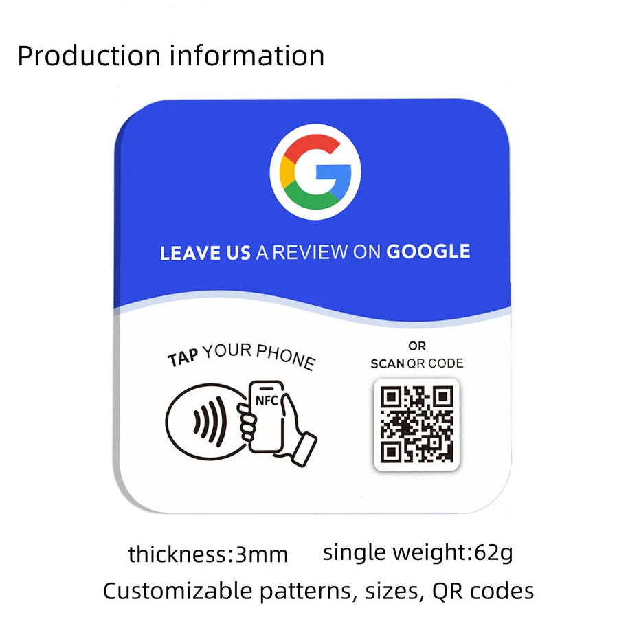 Personlig Akryl QR-Skylt Med NFC För Sociala Medier