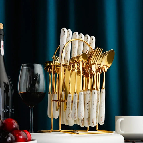 Elegant Bestickset 24 pack + 1 Bestickställ