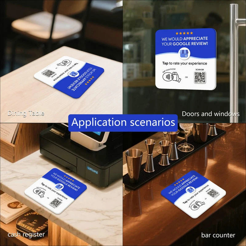 Personlig Akryl QR-Skylt Med NFC För Sociala Medier