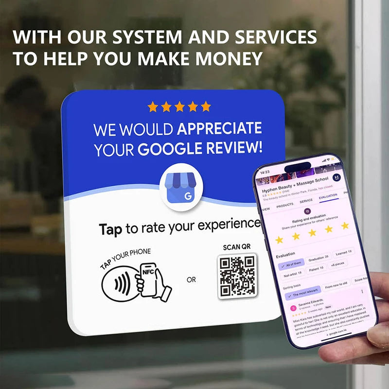 Personlig Akryl QR-Skylt Med NFC För Sociala Medier